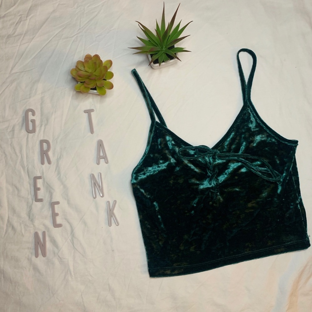 Emerald Green Velvet Tank WITH TAGS